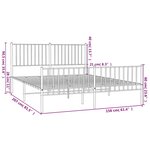 vidaXL Cadre de lit métal sans matelas avec pied de lit noir 150x200cm