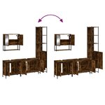 vidaXL Ensemble de meubles de salle de bain 4 Pièces Chêne fumé Bois