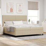 vidaXL Lit avec Sommier et Matelas Beige Clair 200x200 cm Tissu en Velours Côtelé