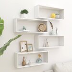 vidaXL Étagères murales cube 4 Pièces Blanc 60x15x23 cm Bois d’ingénierie
