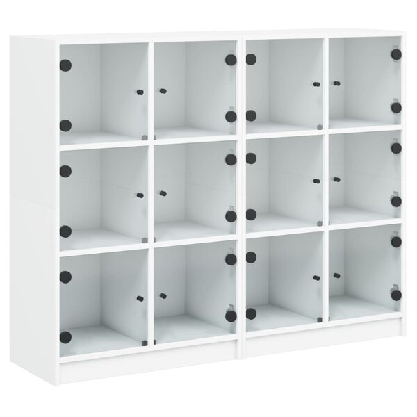 vidaXL Bibliothèque avec portes blanc 136x37x109 cm bois d'ingénierie