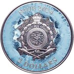Pièce de monnaie en Argent 2 Dollars g 31.1 (1 oz) Millésime 2024 FROZEN BITCOIN