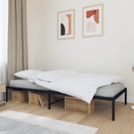 vidaXL Cadre de lit métal noir 90x200 cm
