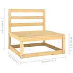 vidaXL Salon de jardin 11 Pièces avec coussins Bois de pin massif