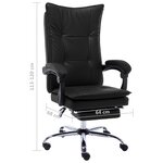 vidaXL Chaise de bureau Noir Similicuir