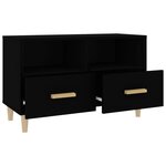 vidaXL Meuble TV Noir 80x36x50 cm Bois d'ingénierie