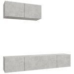 vidaXL Ensemble de meubles TV 3 Pièces Gris béton Bois d'ingénierie