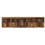 vidaXL Buffet avec éclairage LED Bois ancien 283x37x67 cm Bois d'ingénierie