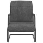 vidaXL Chaise cantilever Gris foncé Velours