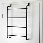 Bathroom Solutions Porte-serviettes suspendu de porte Métal Noir