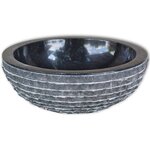 vidaXL Lavabo Marbre 40 cm Noir