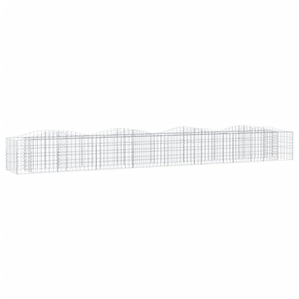 vidaXL Lit surélevé à gabions arqué 400x50x50 cm Fer galvanisé