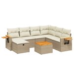 vidaXL Salon de jardin avec coussins 8 Pièces beige résine tressée