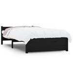 vidaXL Cadre de lit Noir Bois massif 90x200 cm