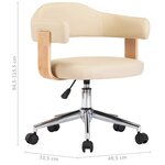vidaXL Chaises pivotantes à manger lot de 4 crème similicuir