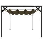 vidaXL Chapiteau de jardin avec auvent rétractable 3x3m Taupe 180 g/m²