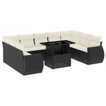 vidaXL Salon de jardin 10 Pièces avec coussins noir résine tressée