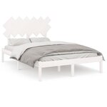 vidaXL Cadre de lit sans matelas blanc 120x190 cm bois massif