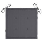 vidaXL Chaises de jardin lot de 2 et coussins anthracite Bois de teck