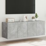 vidaXL Meubles TV muraux et lumières LED 2Pièces gris béton 60x35x41 cm