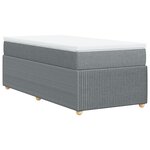 vidaXL Sommier à lattes de lit avec matelas Gris clair 100x200cm Tissu