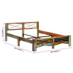 vidaXL Cadre de lit bois de récupération massif 160x200 cm
