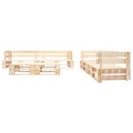 Salon de jardin meuble d'extérieur ensemble de mobilier 220 cm palette 6 pièces bois couleur naturelle de bois 02_0018456