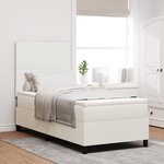 vidaXL Lit à ressorts avec matelas & LED crème 80x200 cm en velours côtelé