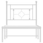 vidaXL Cadre de lit métal sans matelas avec tête de lit blanc 80x200cm