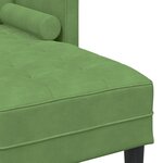 Canapé de jardin vidaXL avec banc et coussins en velours vert clair en L