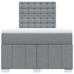 vidaXL Sommier à lattes de lit avec matelas Gris clair 120x200cm Tissu