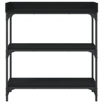 vidaXL Table console avec étagères noir 75x30x80 cm