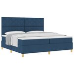 vidaXL Lit à ressorts avec matelas bleu 200x200 cm en tissu