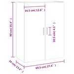 vidaXL Armoire murale chêne fumé 69 5x34x90 cm