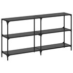 vidaXL Table console avec dessus en verre noir 158 5x30x81 cm acier