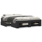 vidaXL Cadre de lit sans matelas noir 140x190 cm bois d'ingénierie