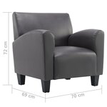 vidaXL Chaise Gris Similicuir