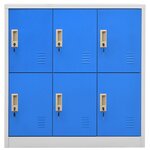 vidaXL Armoire à casiers Gris clair et bleu 90x45x92 5 cm Acier