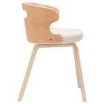 vidaXL Chaises à manger lot de 6 crème bois courbé et similicuir