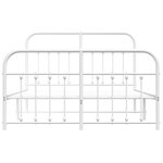 vidaXL Cadre de lit métal sans matelas et pied de lit blanc 150x200 cm