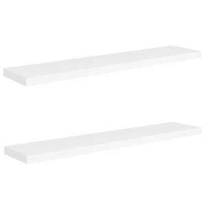 vidaXL Étagères murales flottantes 2 Pièces blanc 120x23 5x3 8 cm MDF