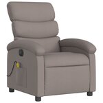 vidaXL Fauteuil de massage inclinable électrique Taupe Tissu