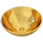vidaXL Lavabo 32 5 x 14 cm Céramique Doré