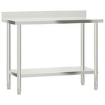 vidaXL Table de travail de cuisine avec étagère 110x55x150 cm inox