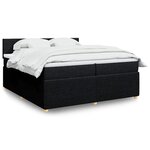 vidaXL Sommier à lattes de lit avec matelas Noir 200x200 cm Tissu