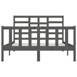vidaXL Cadre de lit Gris Bois massif 150x200 cm Très grand