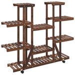 vidaXL Support à fleurs avec roues 110x25x115 cm bois massif de sapin