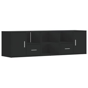 vidaXL Armoire d'angle noir 160x40x45 cm bois d’ingénierie