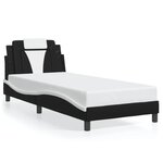 vidaXL Cadre de lit sans matelas noir et blanc 80x200 cm similicuir