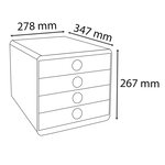 Exacompta Set de tiroirs de bureau Pop-Box avec 4 tiroirs Blanc